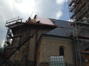 Rekonštrukcia strechy kostola - Lacková