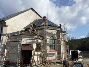 Rekonštrukcia strechy a veže kostola - Klokočov