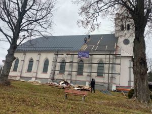 Rekonštrukcia strechy a veže kostola - Klokočov