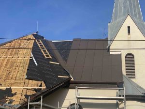 Rekonštrukcia strechy kostola - Málaš